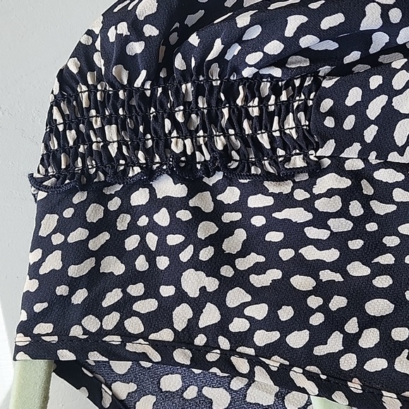 Umgee Cheetah Black Tan Babydoll Tunic Top Blouse Size Large - Picture 9 of 12